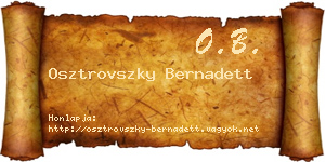 Osztrovszky Bernadett névjegykártya